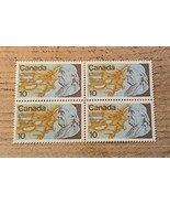 CANADA Stamp #691 1976 10¢, US Bicentennial Benjamin Franklin Block of 4... - $35.35 MXN