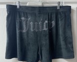 Juicy Couture Short Shorts Womens Size Xtra Large Black Velvet Rhinestone - £15.69 GBP