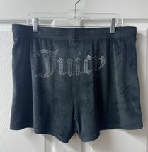 Juicy Couture Short Shorts Womens Size Xtra Large Black Velvet Rhinestone - £15.62 GBP