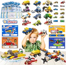 24 Packs Valentines Day Gifts for Kids Classroom Car Building Blocks with Valent - £46.37 GBP