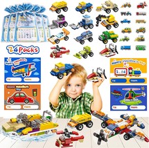 24 Packs Valentines Day Gifts for Kids Classroom Car Building Blocks wit... - £45.65 GBP