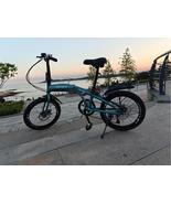 OLOEY Folding bicycles Compact Foldable Bike with Disc Brakes, Teal Blue  - $411.44 CAD