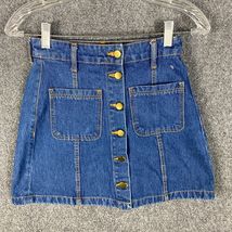 H&amp;M Divided Skirt Women&#39;s Size 4 Button Fly Denim 100% Cotton - €9,41 EUR