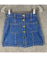 H&amp;M Divided Skirt Women&#39;s Size 4 Button Fly Denim 100% Cotton - €9,41 EUR