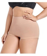 Women&#39;s High-Waist Boyshort Tummy Control Panties 4pk, Beige/Salmon/Grey... - $13.85