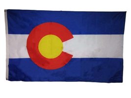 AES 3x5 State of Colorado CO 210D Nylon Flag 3&#39;x5&#39; Grommets w/Lapel Pin &amp; 2 Clip - £19.88 GBP