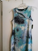 Derek Heart Juniors Blue Tie Dye Pattern Sleeveless Cut Out banded Dress... - £11.99 GBP