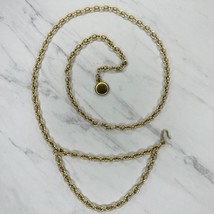 Skinny Draped Gold Tone Metal Chain Link Belt Size Small S Medium M - £15.59 GBP