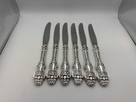 Set of 6 Reed &amp; Barton Silverplate KING FRANCIS Dinner Knives - $1,483.53 MXN