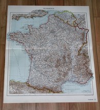 1935 Original Vintage Map Of France / Paris Brittany Normandy - £17.11 GBP