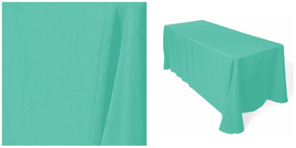 90&quot; x 132&quot; Tablecloth for 6 feet x 30&quot; rectangular table - Tiffany Blue - P01 - £66.64 GBP