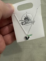 Disney Parks Mickey Mouse Faux Emerald May Birthstone Necklace Silver Color image 11