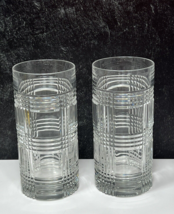 2 Ralph Lauren Glen Plaid Crystal High Ball Tumbler Glasses 6 1/4” - $118.80