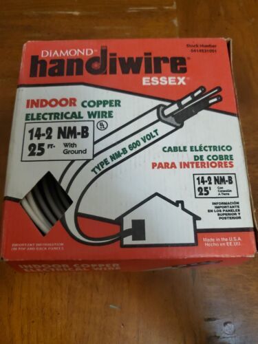 Diamond Handiwire Indoor Copper Electrical Wire 14-2 NM-B 25ft With Grou... - $18.66