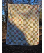 Vintage Handmade Patchwork Floral Lap Crib Quilt Handmade Multicolored 4... - $65.14 CAD