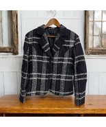 PETER NYGARD Wool Tweed Blazer Black Silver Size 10 Long Sleeve 2 Button... - $921.66 MXN