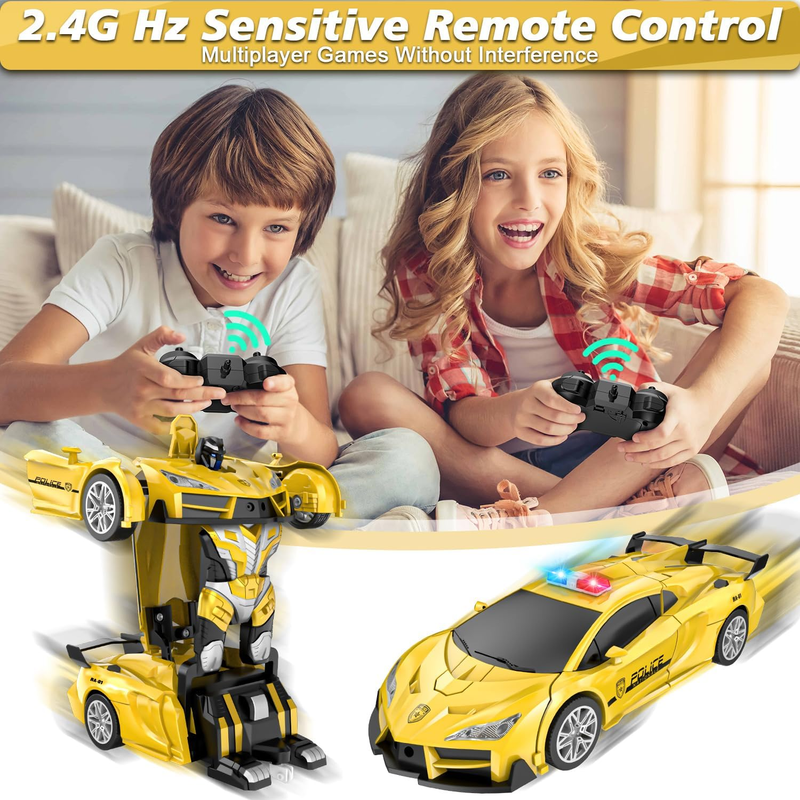 Remote Control Car, Transform Robot RC Cars, 2.4Ghz Transforming Police Car Toy  Item image 3
