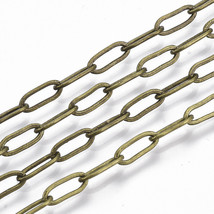 Bronze Chain BULK Chain for Jewelry Making Soldered Brass Paperclip Link... - £12.61 GBP