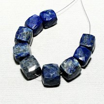 9pcs Natural Lapis Lazuli Beads Loose Gemstone 81.40cts Size 8x8mm To 9x9mm - £6.75 GBP