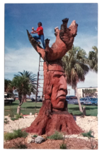 Trail of the Whispering Giant Punta Gorda FL Toth Log Sculpture Postcard c1970s - £22.39 GBP