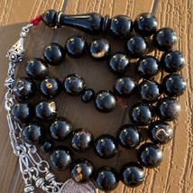 islamic 33 Prayer beads Yusr real yemen beads natural Black Coral يسر مكاوي - £213.66 GBP