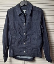 Womans Denim Jacket D&amp;co. Dark Blue button up jacket long sleeve Size (S... - $18.99