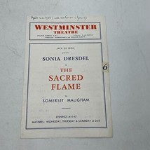 Playbill &#39;Theatre&#39; Programme Westminster Théâtre Le Sacré Flamme - $33.11