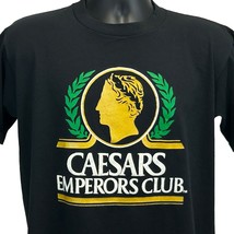 Caesars Palace Emperors Club Vintage 90s T Shirt Large Las Vegas Mens Black - £26.27 GBP