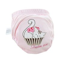 Lovely Cartoon Animal Pattern Baby Elastic Cloth Diaper Cover (M,9-11KG,Cat)