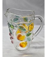 RARE Vintage MIKASA 48 Ounce Pitcher - GARDEN HARVEST Embossed Fruit Pat... - $40.70 CAD