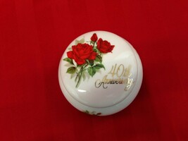 SAJI Japan Fine China 40th Anniversary  Trinket Box - $12.18 CAD