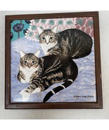 Vintage Trivet Avon Mimi Vang Olsen Wall Art Purrfect Friends Cat Cerami... - $10.00