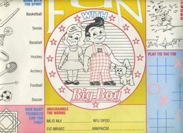 Fun with Big Boy Paper Placemat Games and Coloring  - $11.88