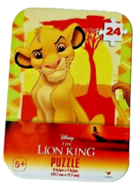 Disney The Lion King Mini Puzzle 24 Piece Metal Tin Storage Case Travel - £11.50 GBP