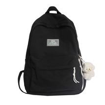 Nylon Waterproof Solid Color School Backpack Bags for Girls Large Capacity Cute  - £24.28 GBP
