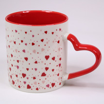 Bay Island Heart Pattern Stoneware Coffee Mug Tea Cup Heart Shaped Handle 2022 - £8.79 GBP