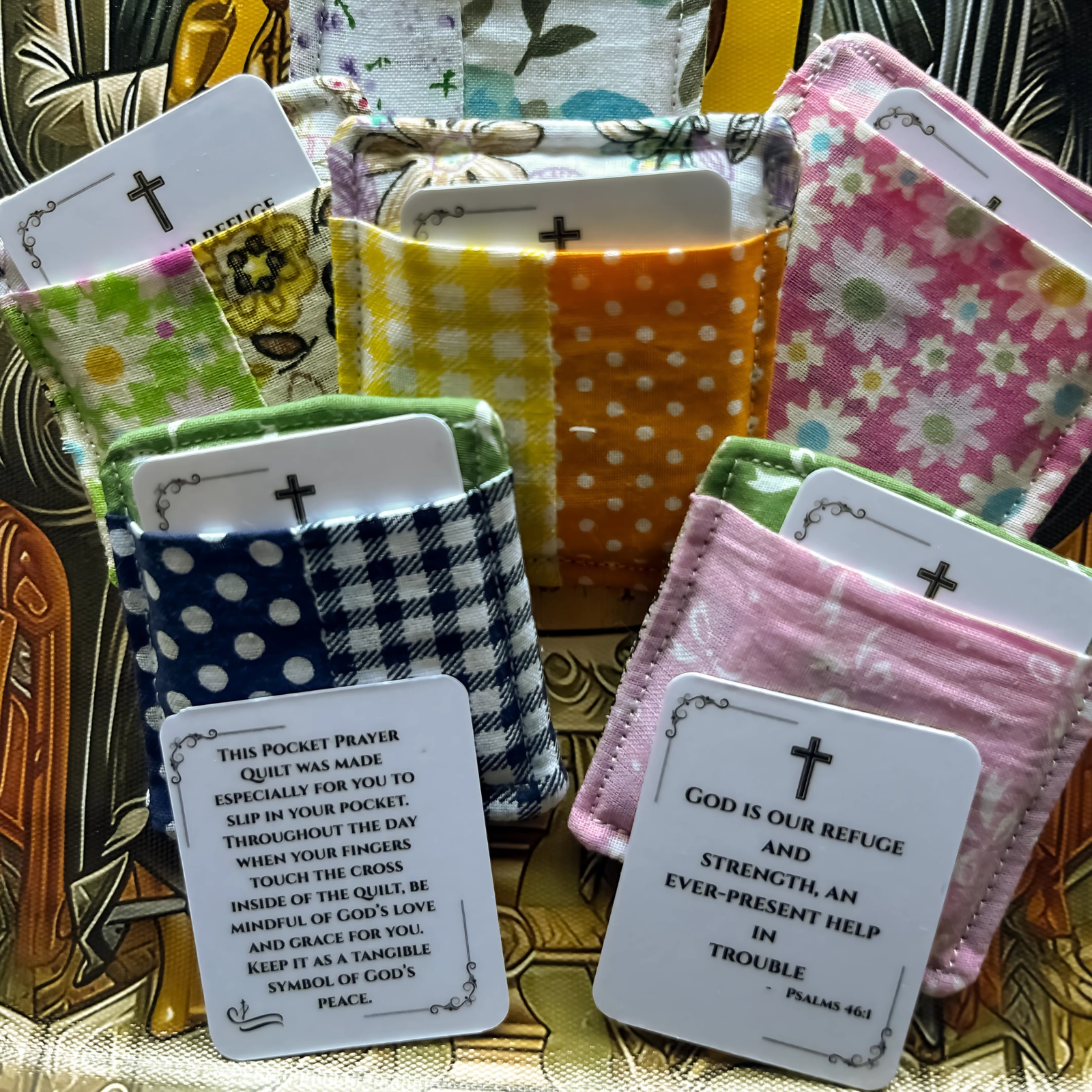 Pocket Prayer Quilt with Cross | Christian Mini Quilt | - $5.50