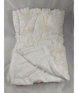 Cream Plush Rosettes Baby Blanket About 30x40 Inch Newborn Photography - £21.31 GBP