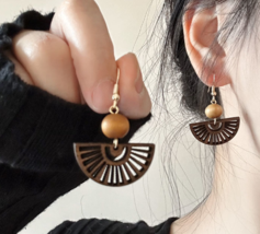 New Chinese style new Chinese fan dance earrings minority design sense - £15.58 GBP