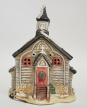 Snow Village Building Snowed Church Light Up Ceramic Christmas 4.5 X 7 - £10.27 GBP