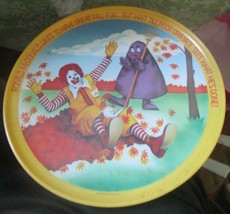 Ronald McDonald&#39;s 1977 Fall Plate Vintage Seasons plastic plate with Grimace - £6.05 GBP