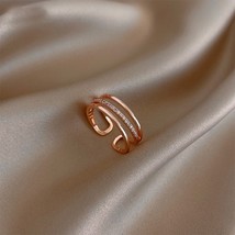 Minimalist Metal three Layer Woman Open Ring Fashion Korean Jewelry 2021 New Sim - £6.91 GBP