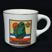 Boy Scouts VTG BSA Ceramic Mug 1973 National Scout Jamboree Coffee Cup Gold Rim - £10.71 GBP