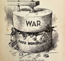1914 WW1 Print War Food Monopoly Drawing Antique Military Period Collect... - £28.03 GBP