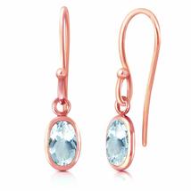 Galaxy Gold GG 14k Rose Gold Fish Hook Earrings with Natural Aquamarines - $4,366.88 MXN