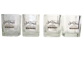 Jack Daniels Whiskey Low Ball Rocks Heavy Glasses Set of Four PREOWNED - £23.97 GBP