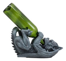 Gothic Fantasy Winged Drunken Gargoyle Wine Bottle Holder Figurine Kitchen Decor - £27.67 GBP