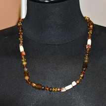 Very Nice Brown Beaded Necklace - £8.87 GBP