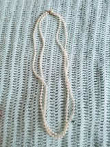 Vintage 2 Strand White Faux Pearl Necklace  Made In Hong Kong - £7.83 GBP