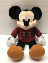 Mickey Mouse Plaid Hoodie 13" Plush Disney Store 2015 RARE - $9.90